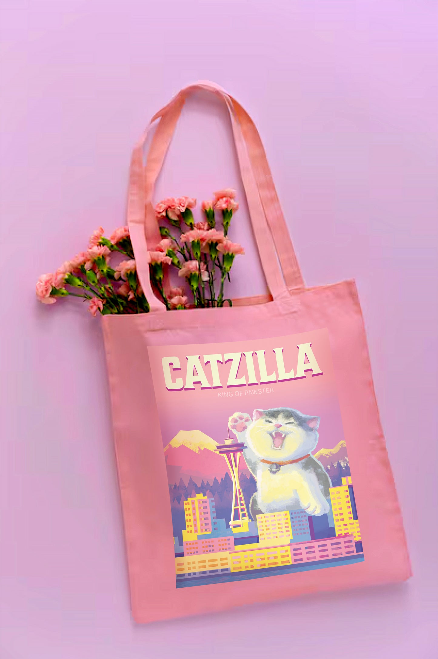 Catzilla Seattle Tote Bag