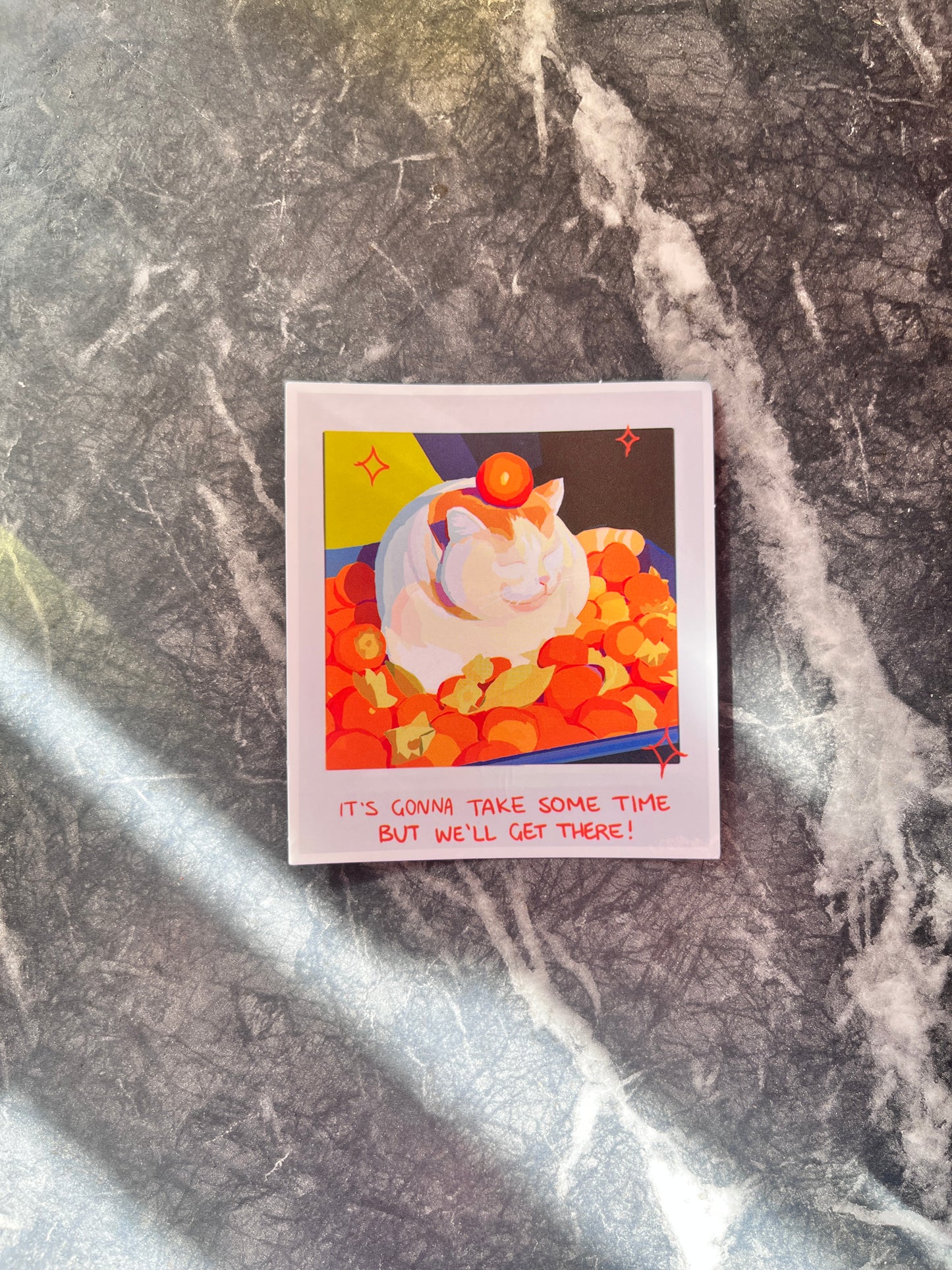 Take Some Time postcard cat sticker