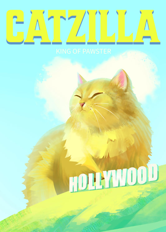 Art Print-Catzilla Hollywood