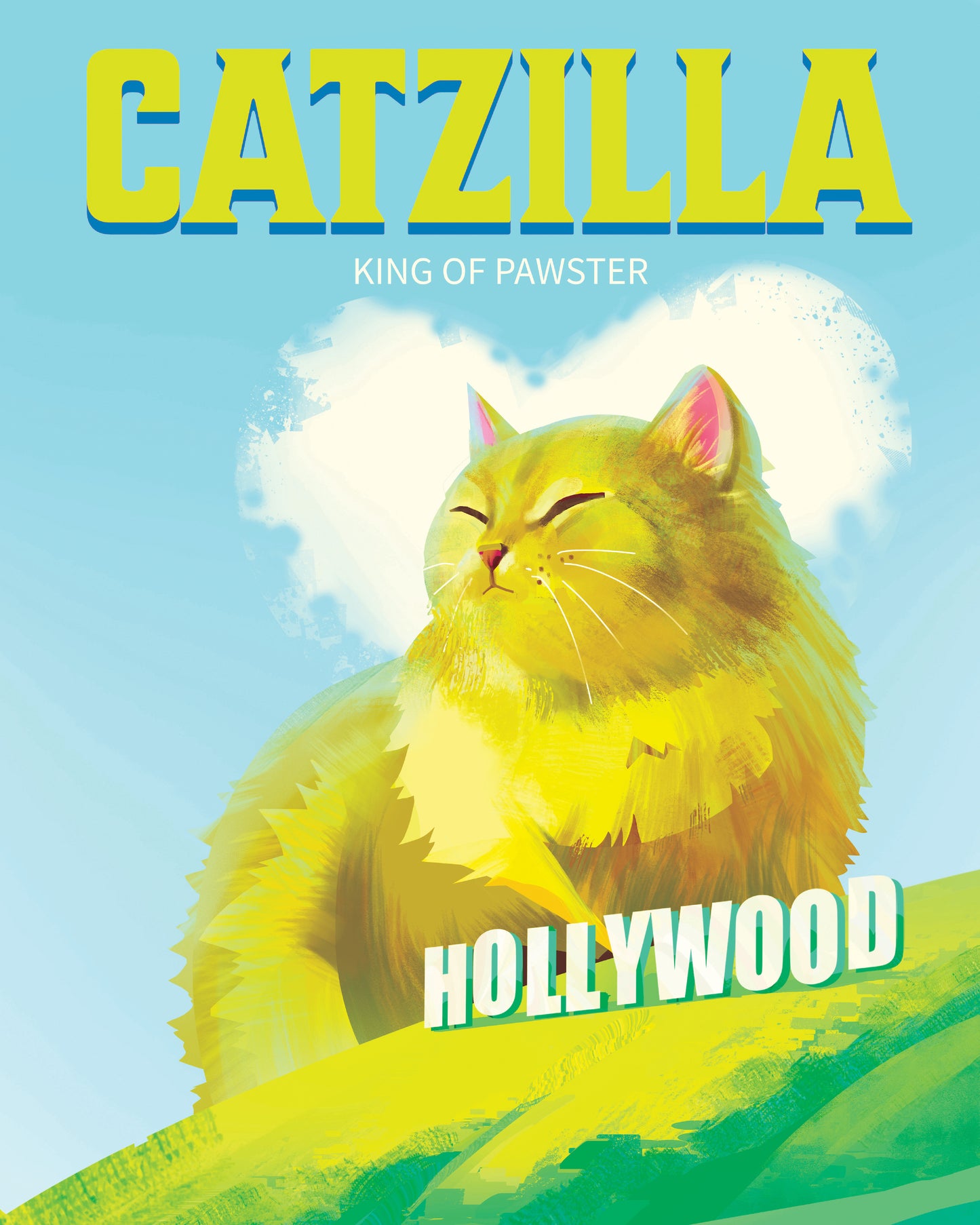 Art Print-Catzilla Hollywood