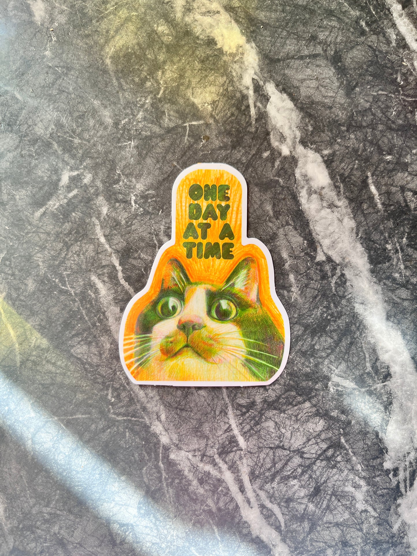 One Day at a Time cat sticker