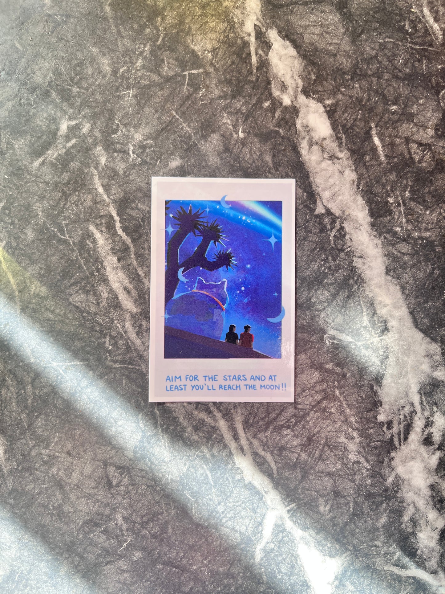 Looking at the Same Moon postcard sticker