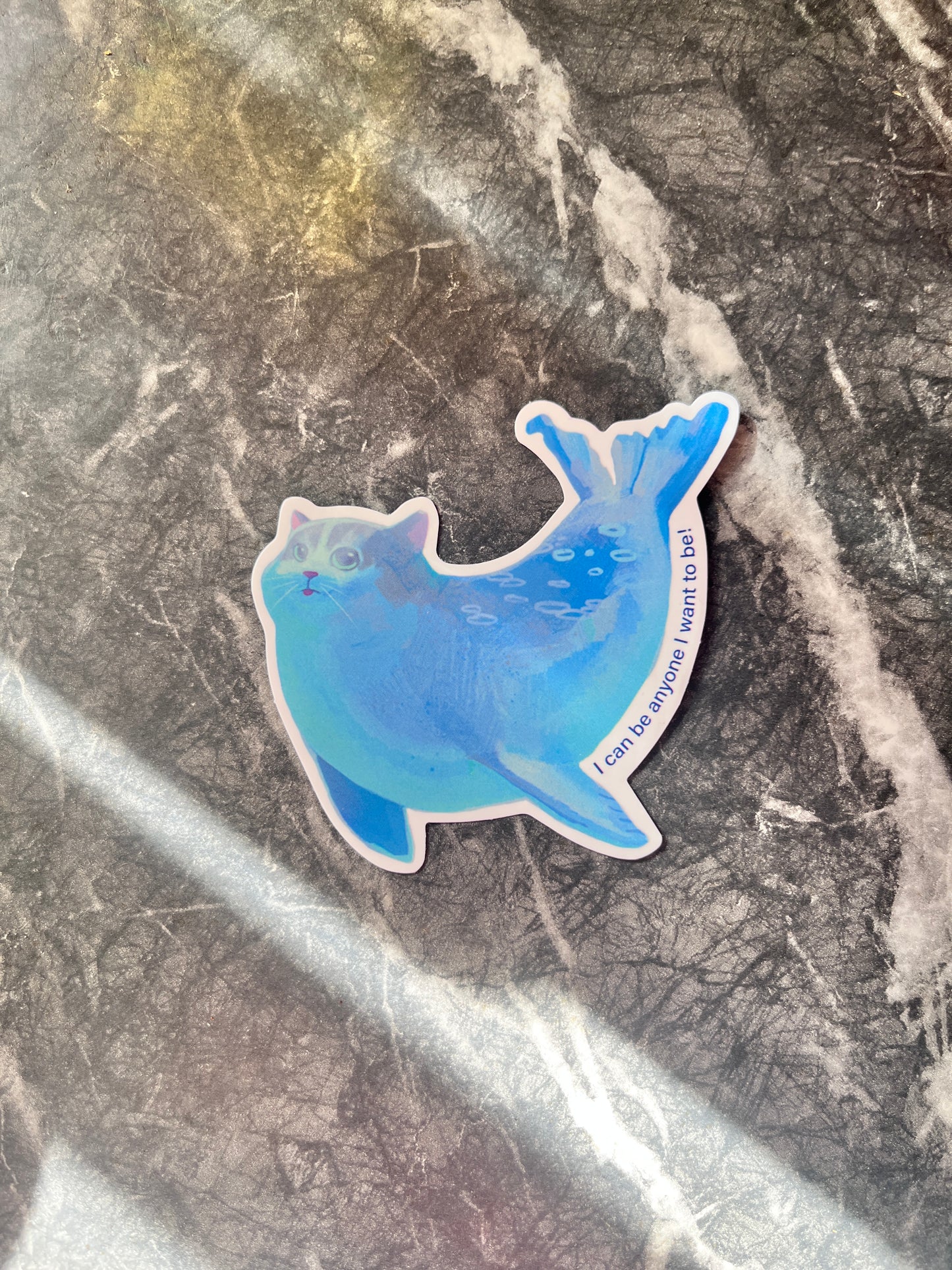 Be Anyone You Want blue whale sticker
