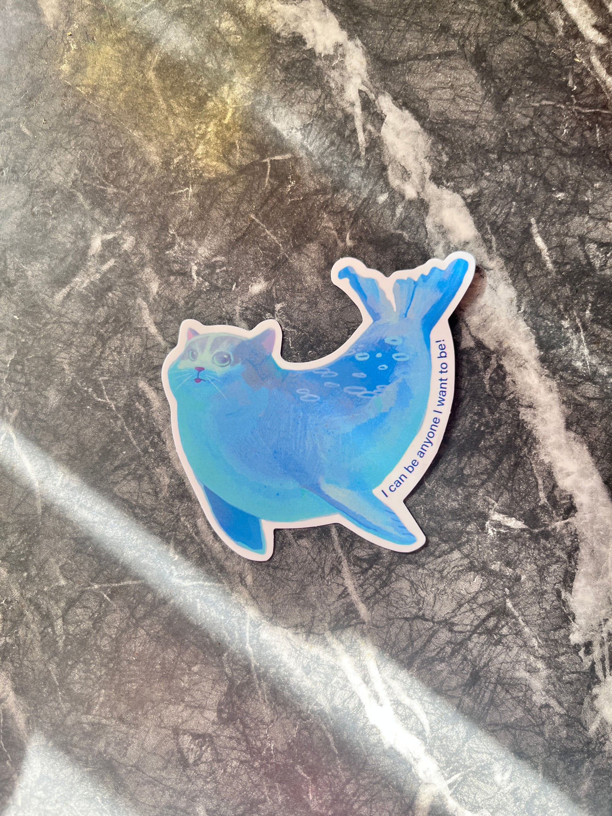 Be Anyone You Want blue whale sticker