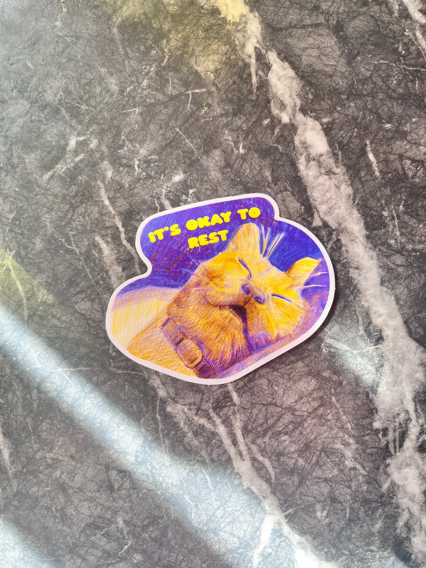 It’s Okay to Rest sleepy cat sticker